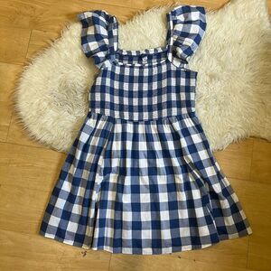 Old Navy Fit & Flare Flutter-Sleeve Gingham Mini Dress for Women L
